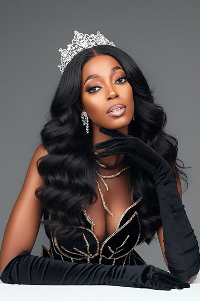 Yollanda Chimbarami in her evening gown at Miss International 2025