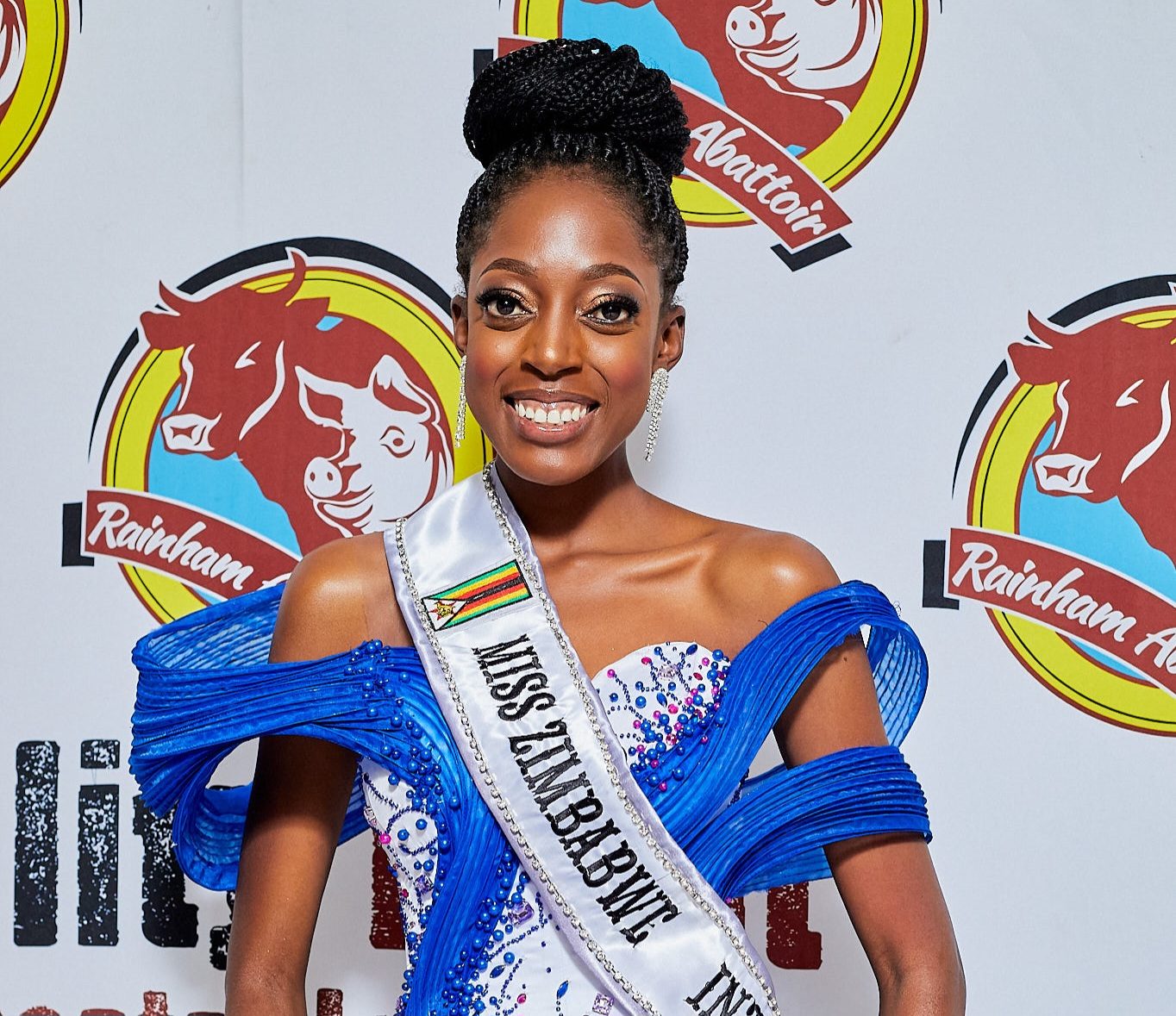 Yollanda Chimbarami wearing her Miss International Zimbabwe sash